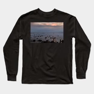 Rocks and sea breakers off the Frisian coast, Netherlands Long Sleeve T-Shirt